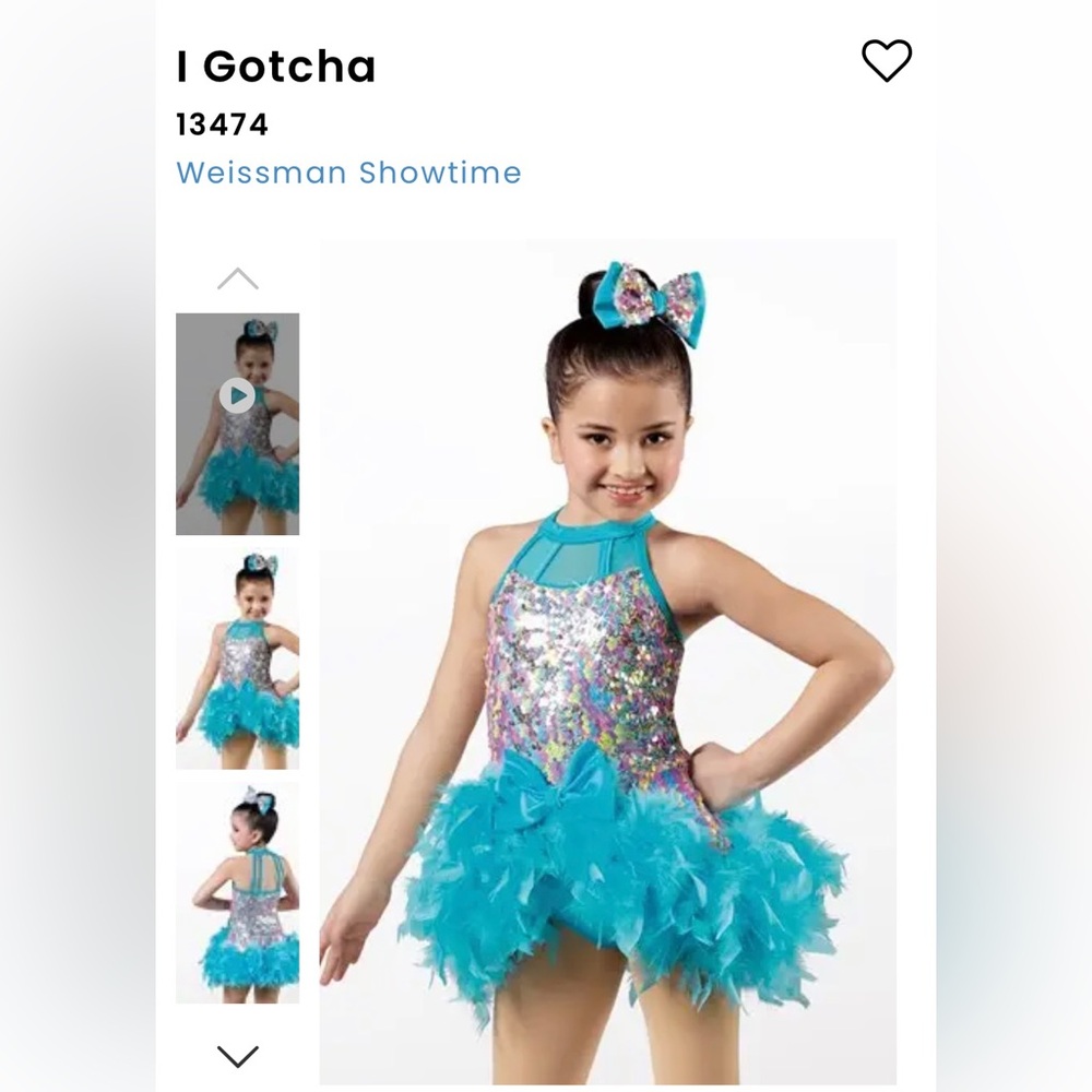 Weissman Showtime Girls I Gotcha Dance Costume, Style 13474, size Medium (child)